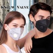 Kn95 Valve Face Mask, Valve Respirator Mask - Grey Mask, Black Mask