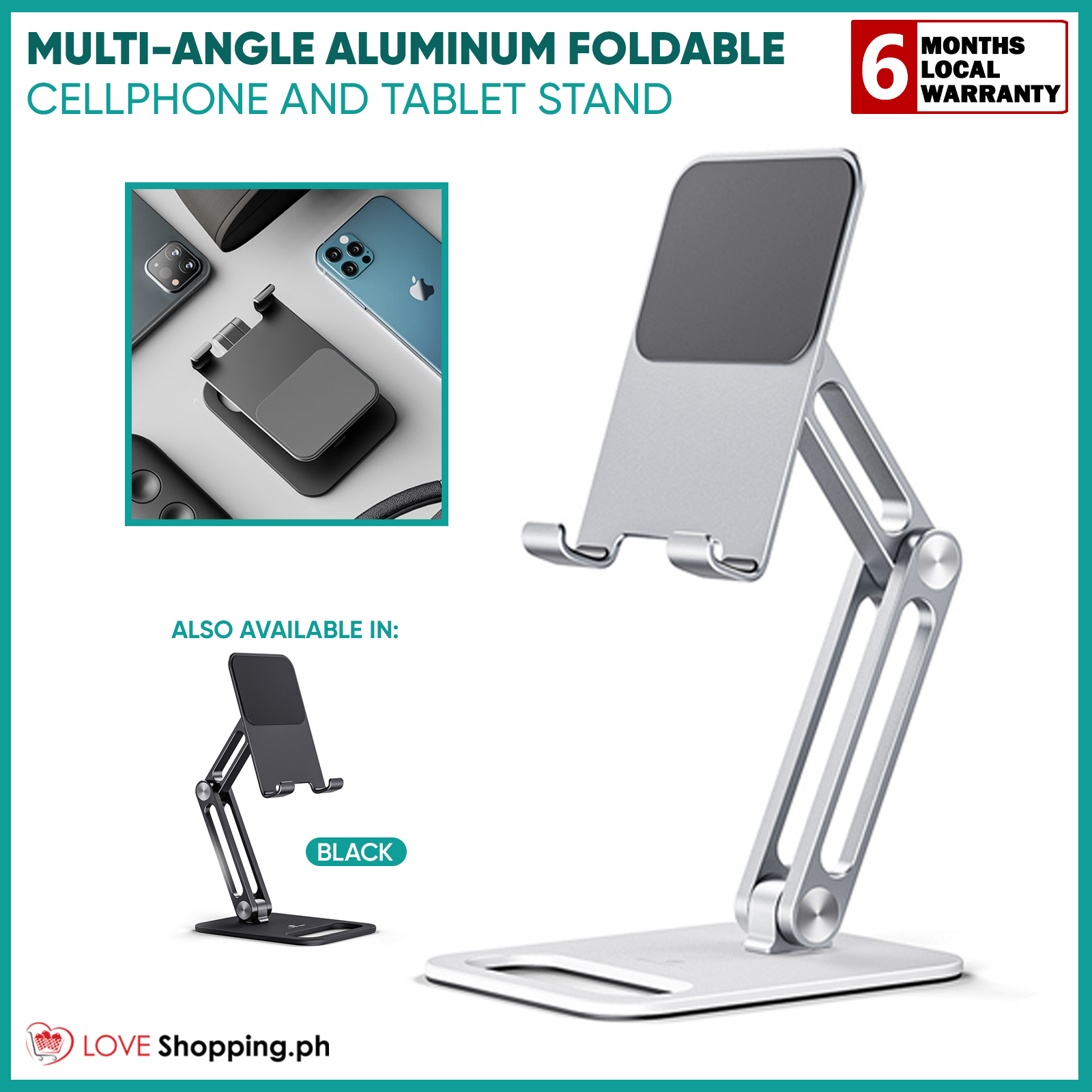 360 Rotation Aluminum Tablet Stand Multi-Angle Universal Cellphone ...