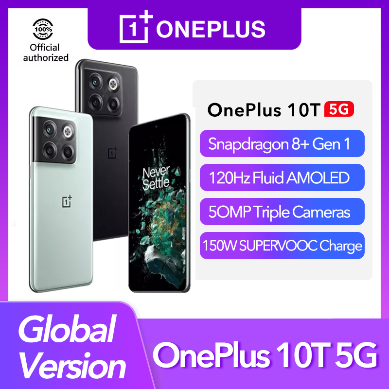 OnePlus 10T 10 T 5G Smartphone Global Version 8GB 128GB Snapdragon 8+ Gen 1  150W SUPERVOOC 4800mAh Movil Cellphone