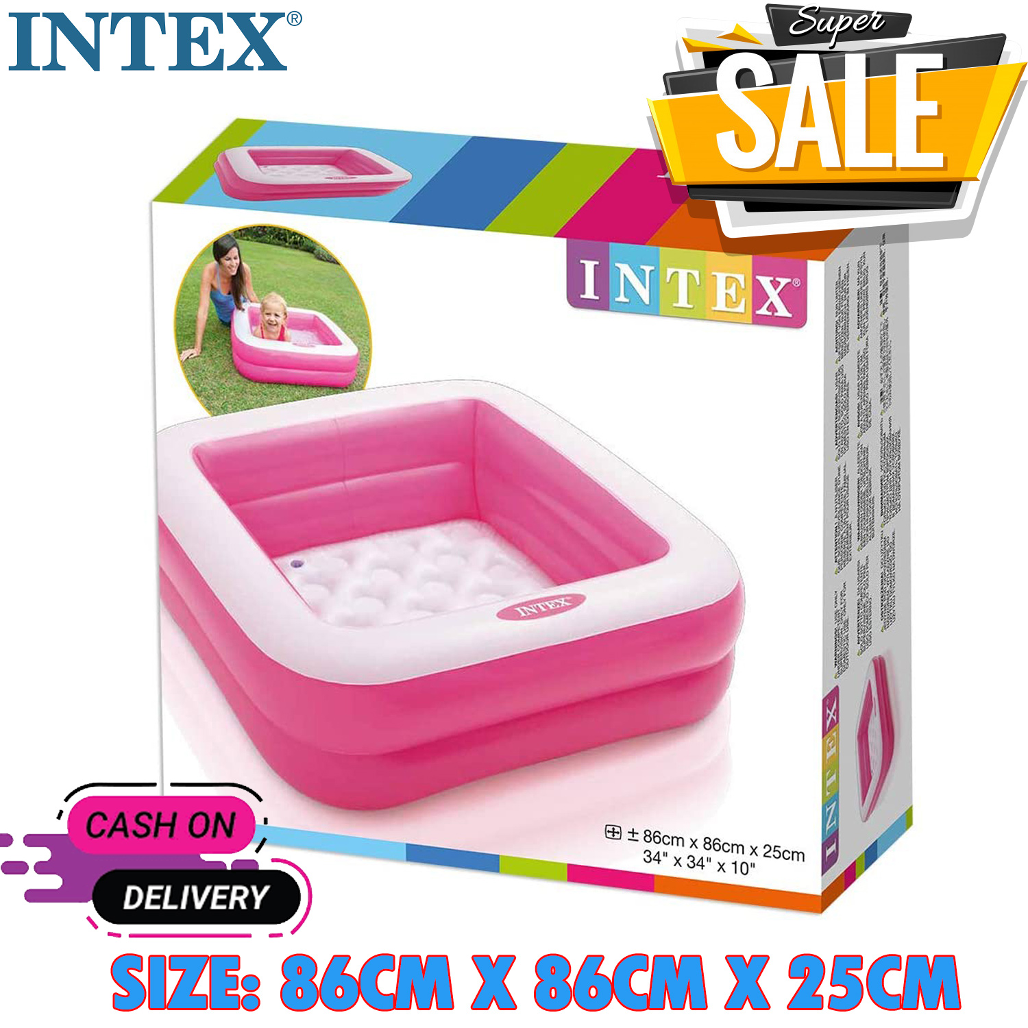Intex Baby Square Swimming Pool 86cm x 86cm x 25cm | Lazada PH