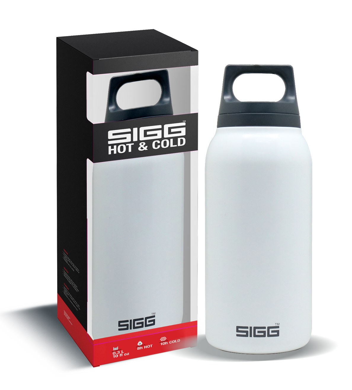 SIGG Hot and Cold Water Bottle 0.3L White with Tea Filter