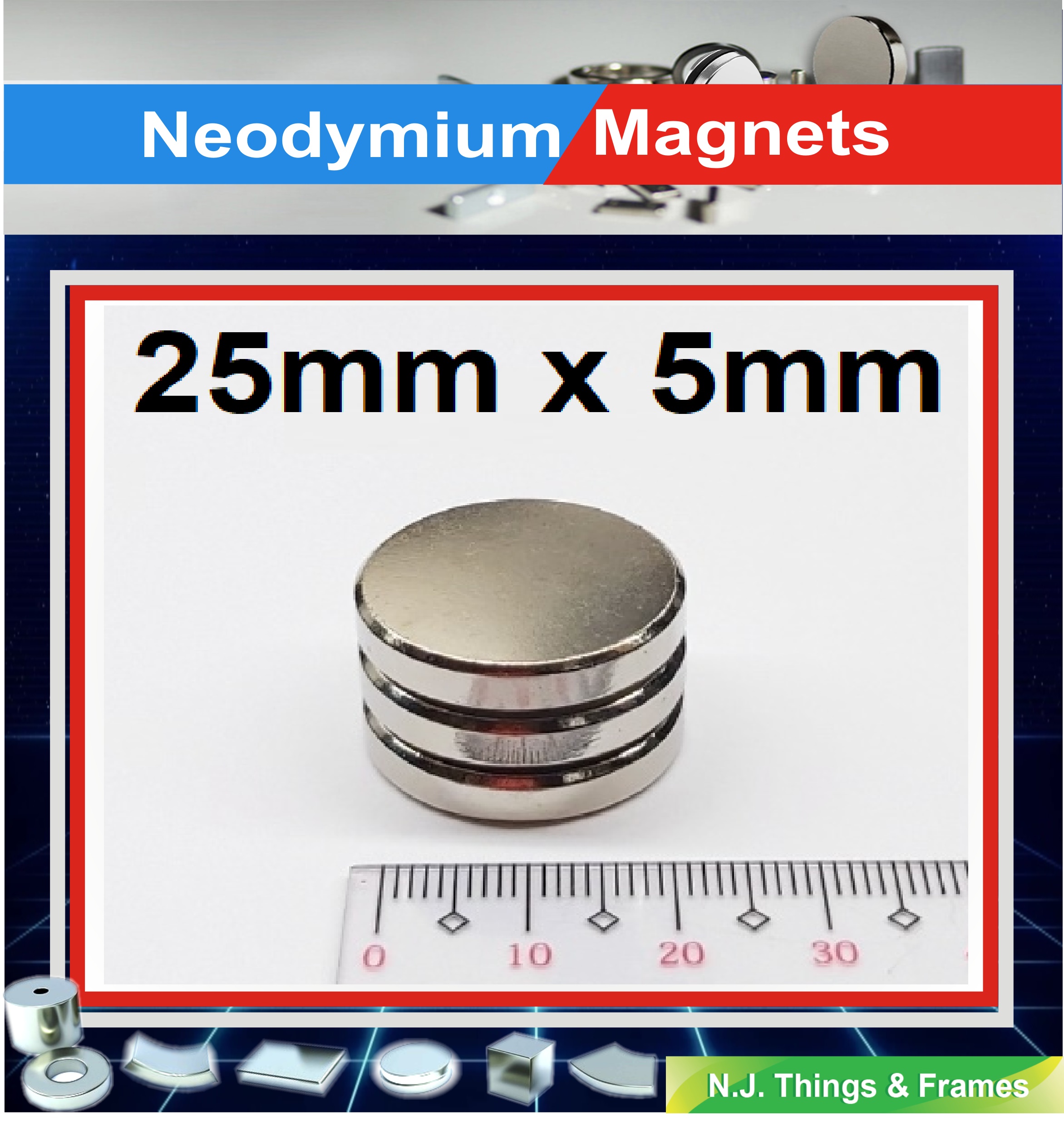25pcs N50 Strong Powerful Round 12mm x 1.5mm Magnets Disc Rare Earth Neodymium 