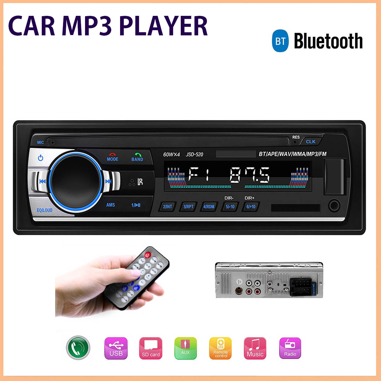 1DIN MP3 PLAYER CAR MP3 PLAYER WITH USB/SD PORT (JSD 520) | Lazada PH