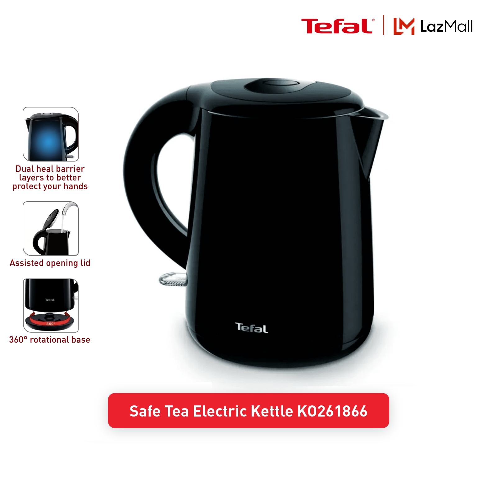Tefal Safe'Tea Electric Kettle KO261866 1L
