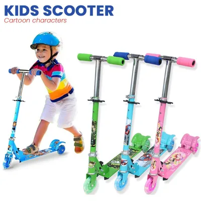 Folding Ride-On Push Scooter for Kids with Laser Wheel with Box CTR
