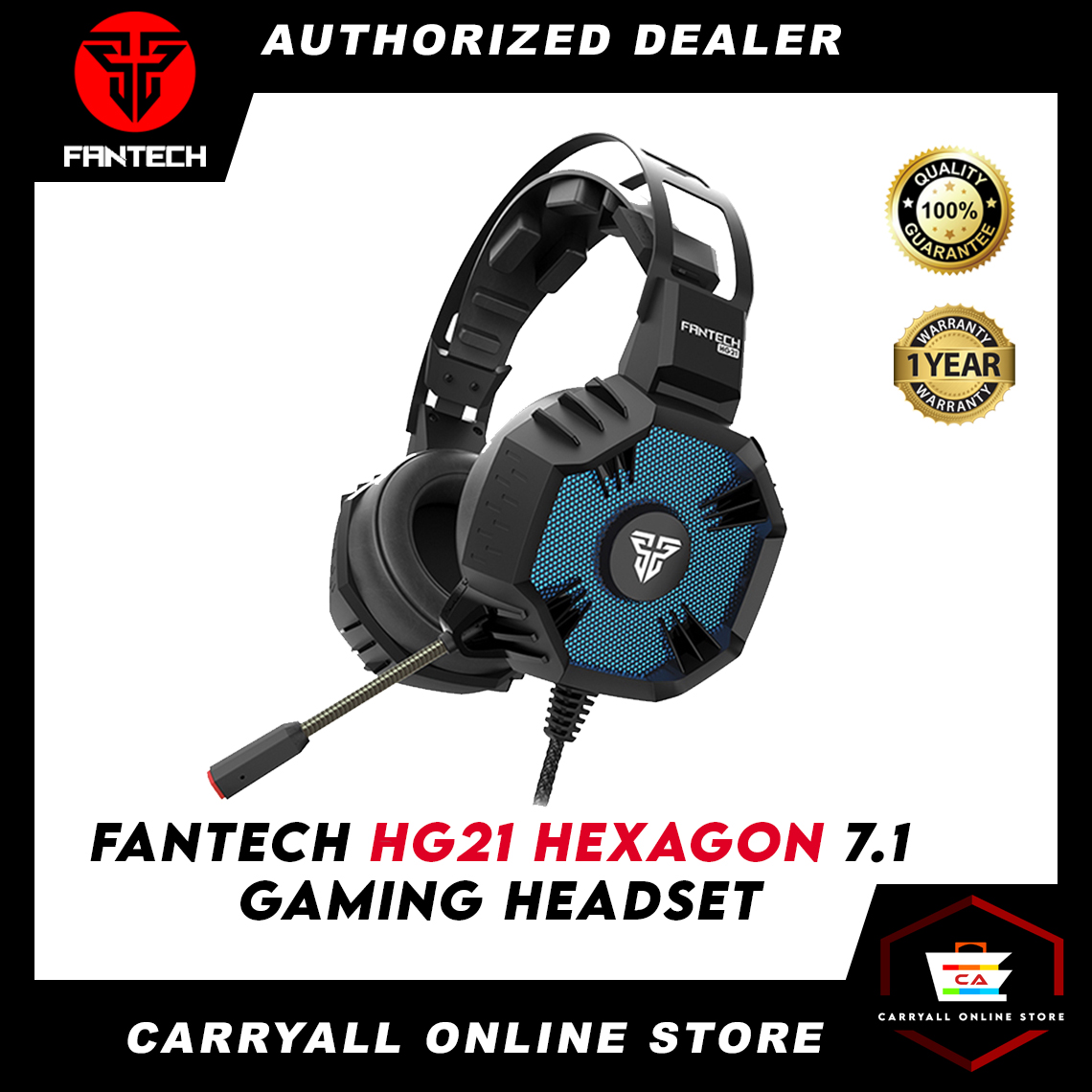 FANTECH HG21 Hexagon Virtual Surround Sound Gaming Headset