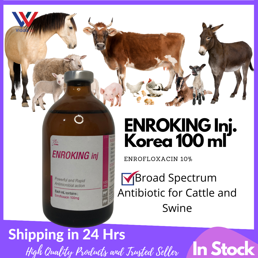 Enroking Enrofloxacin 10% 100ml for animals Viddavet Enroking Inj. Korea  100 mL | Lazada PH