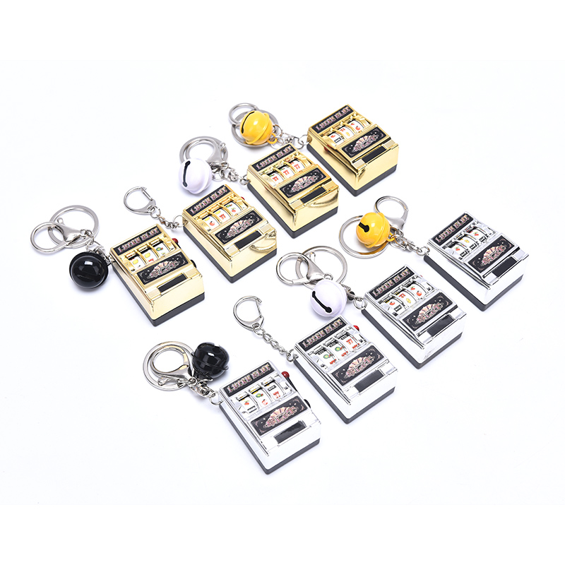 Game Decompression Slot Machine Key chain keyring Mini Fruit Handheld Box