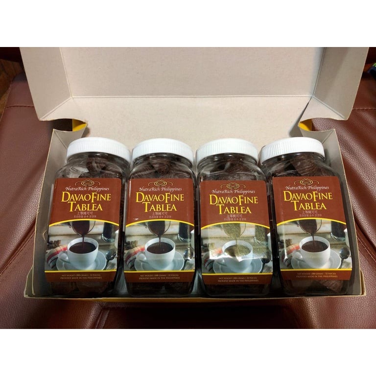 NutraRich Davao Fine Tablea Pure Chocolate 1 Bottle 288g / 1 Box with 4