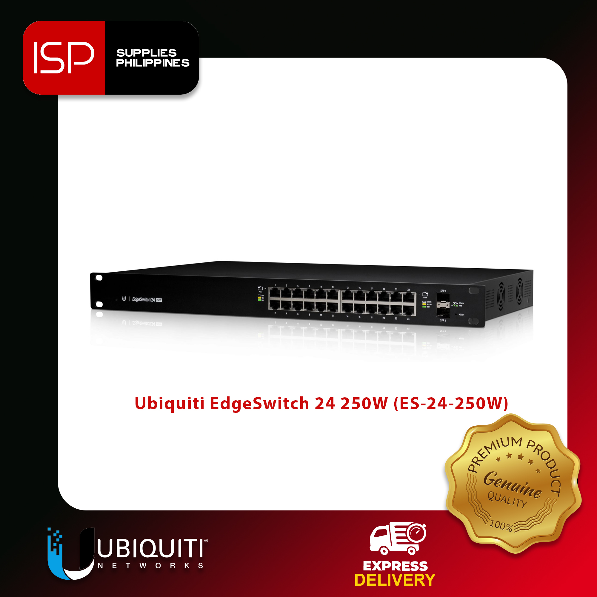 Ubiquiti EdgeSwitch 24 250W ES 24 250W POE Switch, Managed Switch