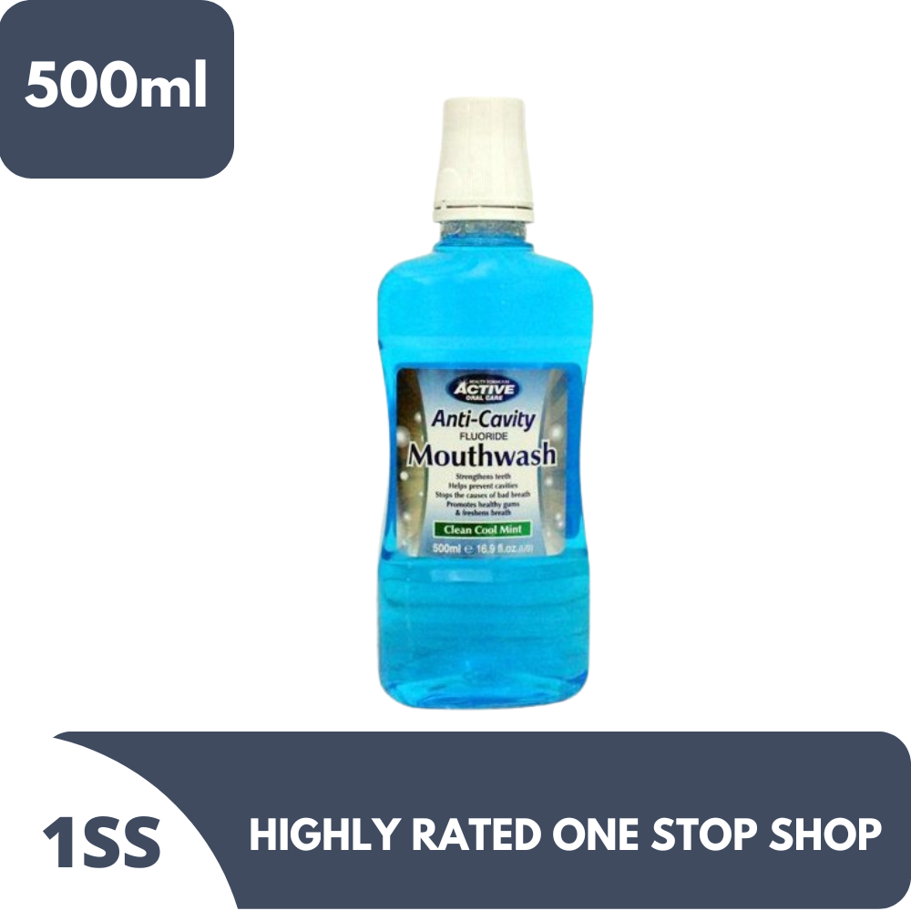 Active Oral Care AntiCavity Fluoride Mouthwash, Clean Cool 500ml