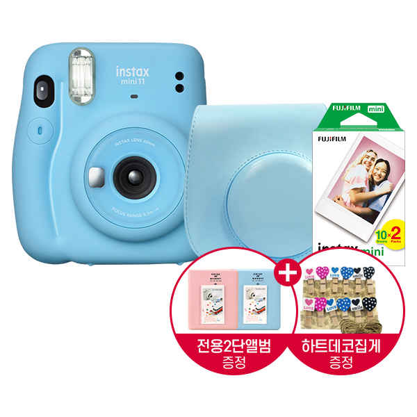 Instax Mini 11 + Case + 2 Film Packs (20) + Exclusive Album + Heart