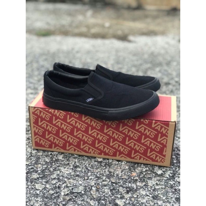 【 Ready Stock】(EURO 36-45) VANS SLIP-ON PLAIN ALL BLACK READY STOCK MALAYSIA