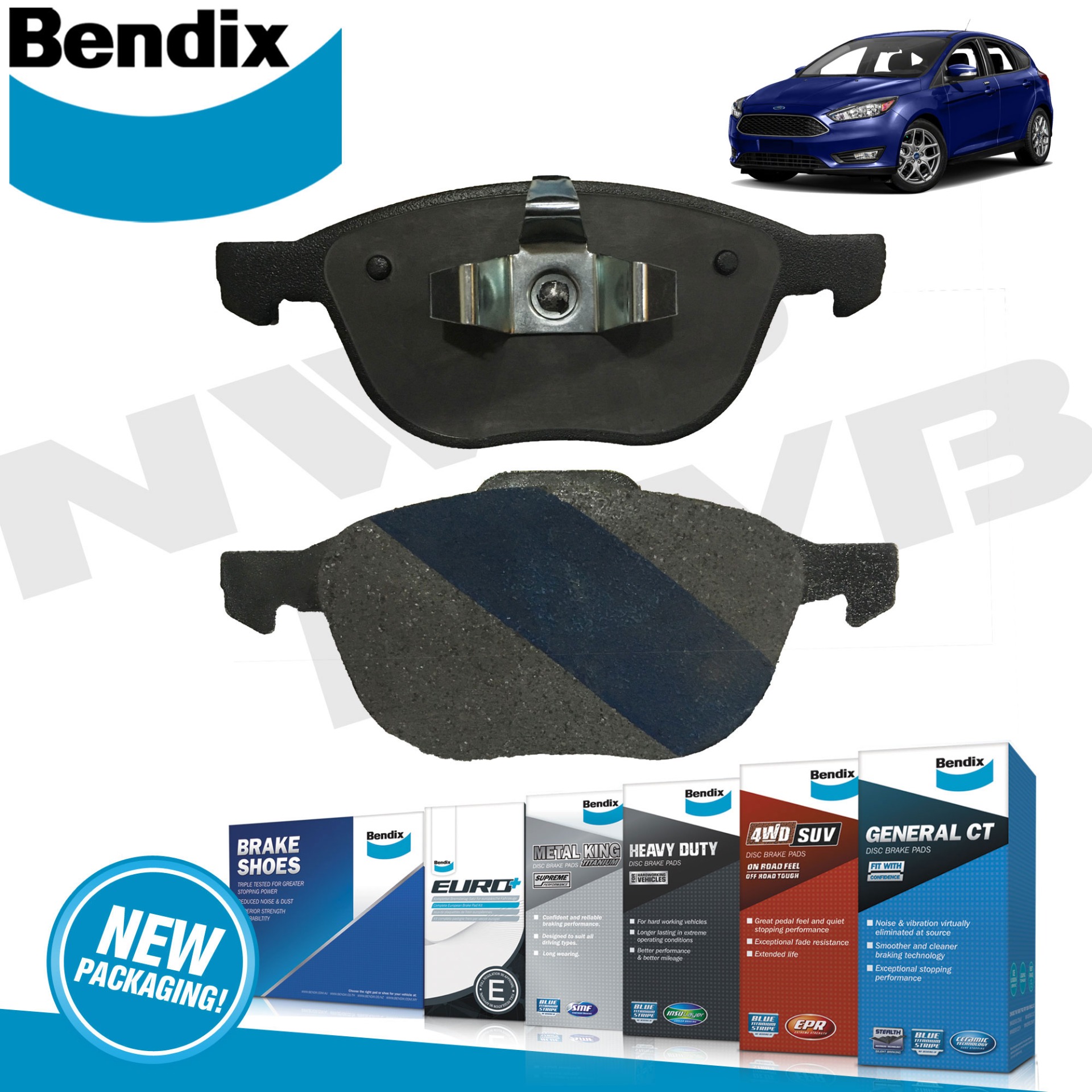 Bendix Brake Pads Front Set GCT for Ford Focus 20052019, Ecosport 2015