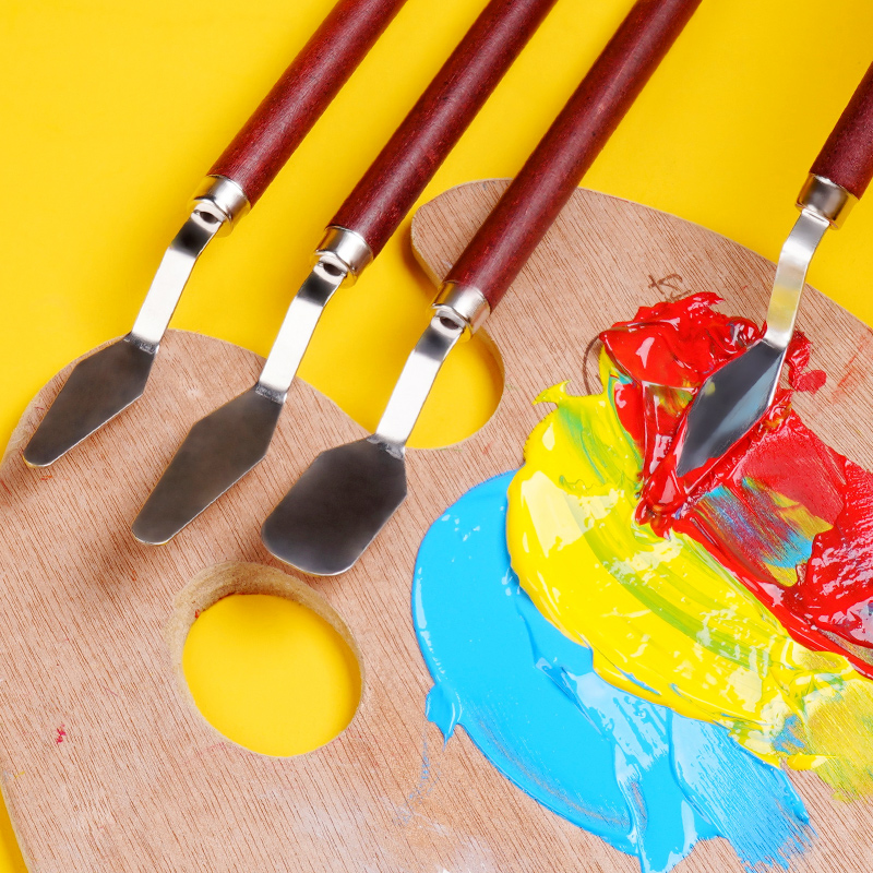 pick knife gouache paint mixer palette knife scraper wooden