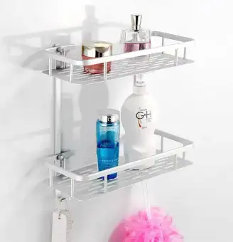 Bathroom Shelves 2 Layer Towel Holder Wall Mounted Towel Shelf Holder Bathroom Accessories Lazada Ph