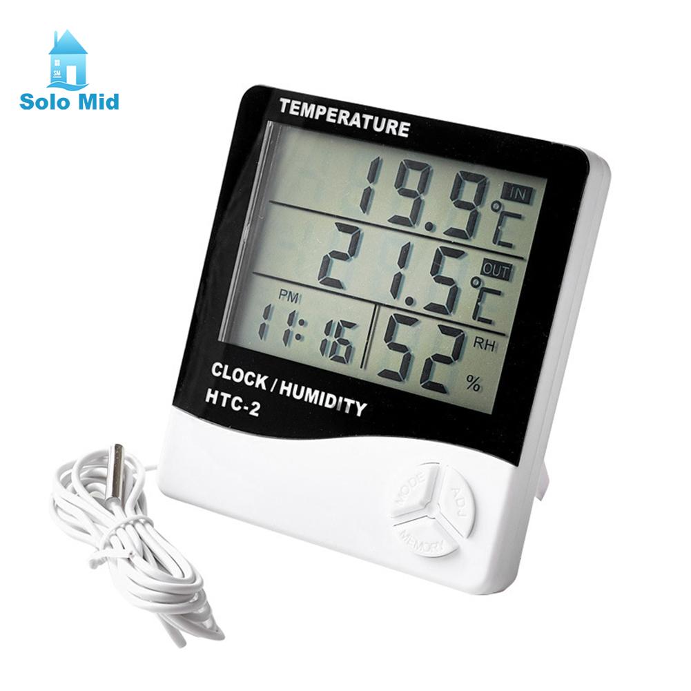 Digital Thermo Hygrometer Temperature Sensor Humidity Meter Dual Probe ...