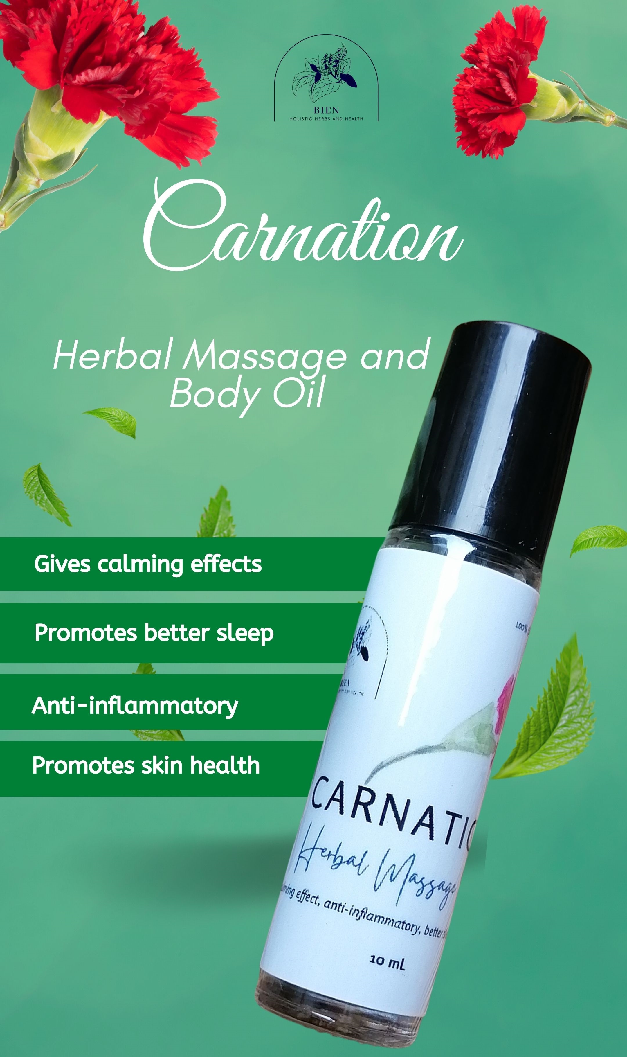 Carnation Herbal Massage Oilbody Oilskin Oil Roll On Aromatherapy Lazada Ph 7056