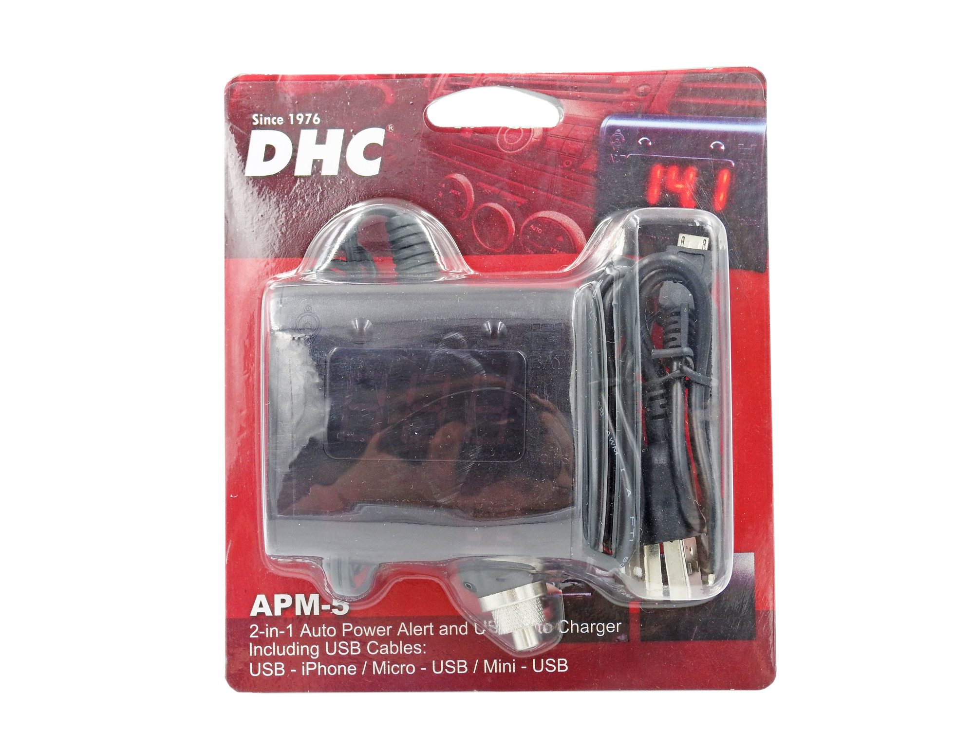 DHC APM 5 2 in 1 Auto Power Alert Voltmeter and USB Auto Charger