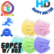 ETHAN.COM Happy Doctor Brand 50PCS Premium Quality Colored - Multi Colors 3PLY Disposable Protective Facemask / Face Mask Colors