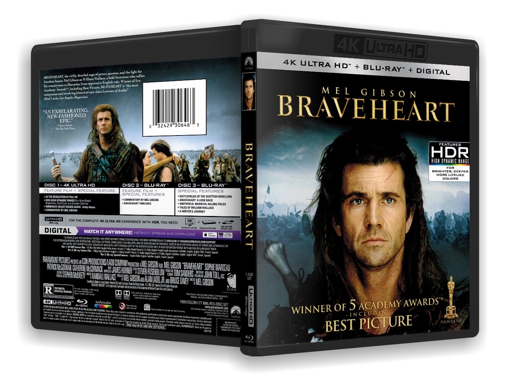 Braveheart [4K UHD] Blu-Ray Disc [Atmos] [Native Chinese Characters ...