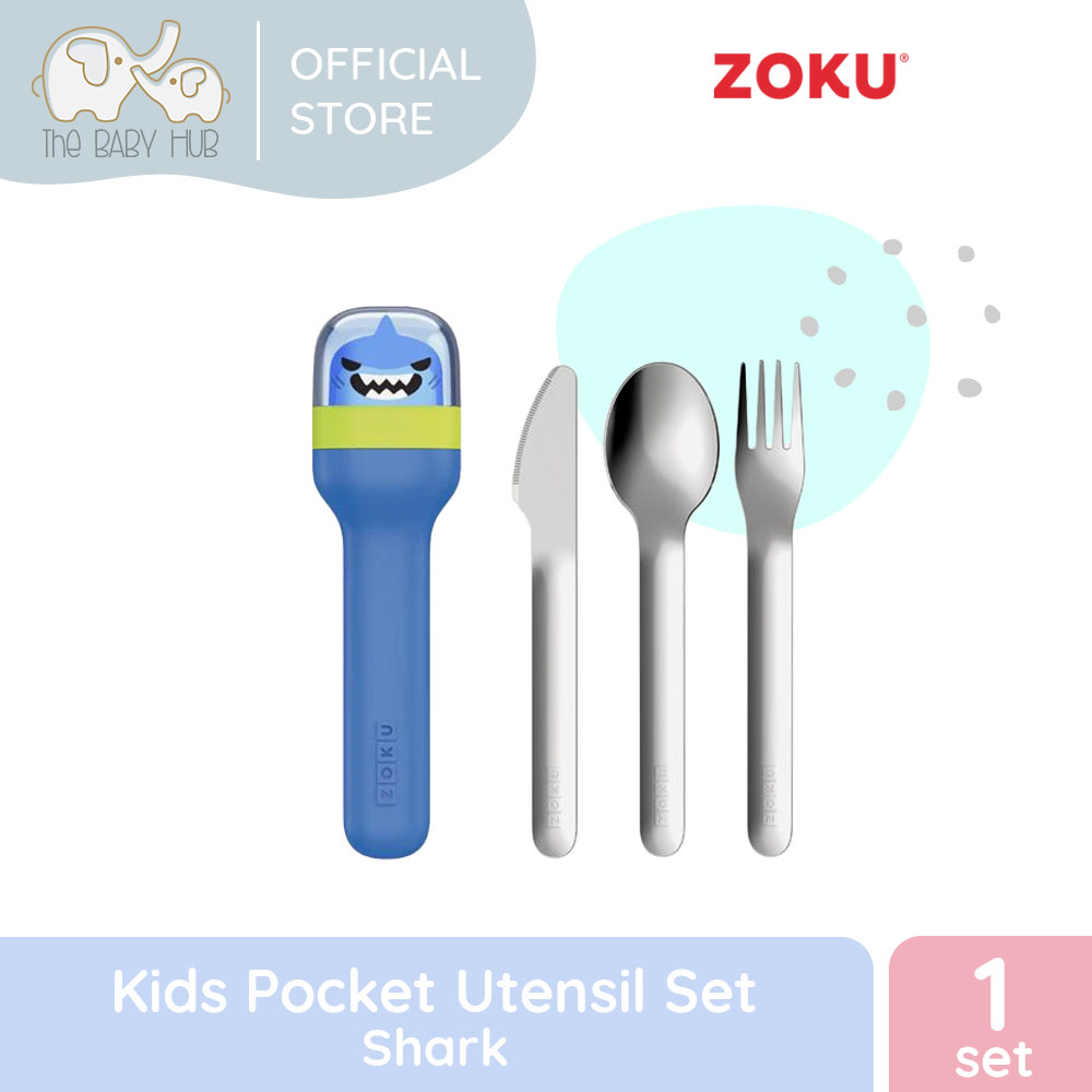 Zoku Kids Pocket Utensil Set - Shark