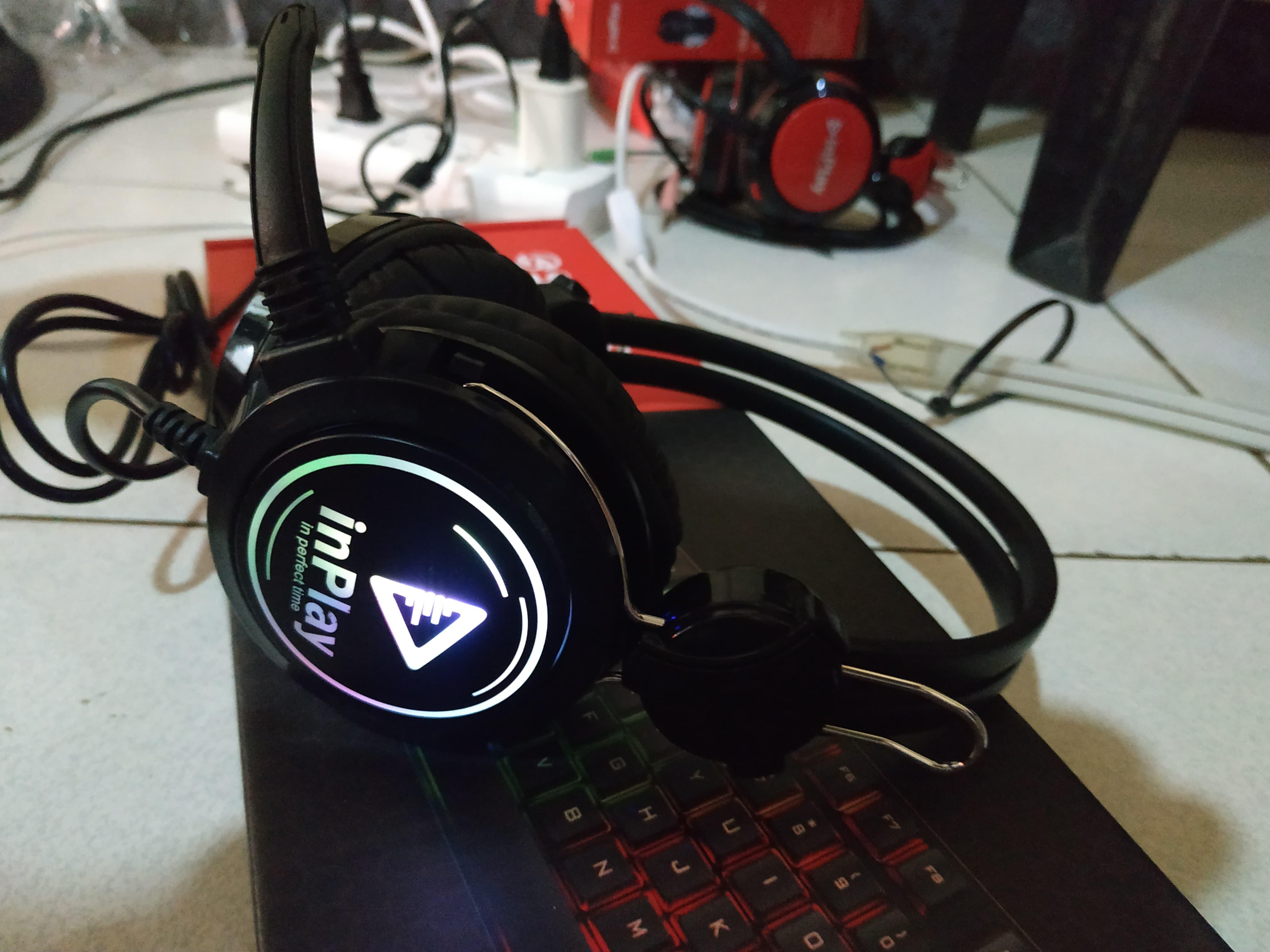 INPLAY H2 RGB Headset with Mic / Heavy Duty Headset for Computer Shop