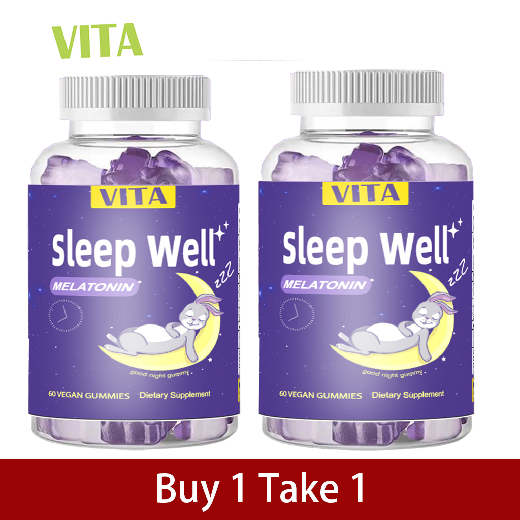 VITA Melatonin Gummies Sleep Vitamins D Gummy Sleep Aid 60 Gummies