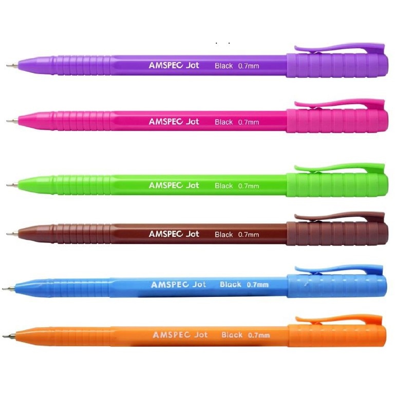 Amspec Jot Ballpen black ink in colored barrel | Lazada PH