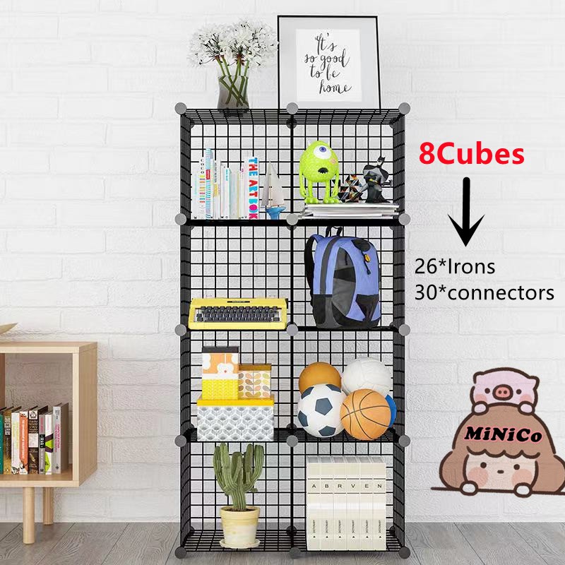 MiNiCo35*35cm DIY Cubes Storage Wardrobe Metal Net Hard Wire