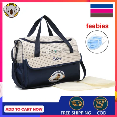 Mommy Bag Handheld Multifunctional Mommy Bag Fashion Single Sling Bag Backpack Diaper Mommy Diaper Bag with FREEBIE