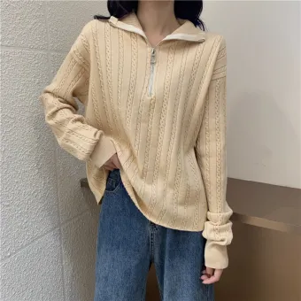 white zip up turtleneck