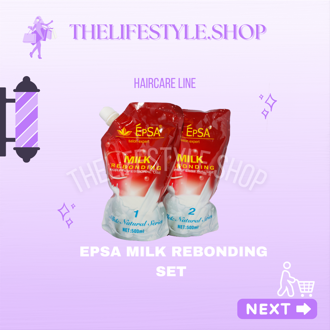 Epsa Milk & Natural Rebonding Series Rebond Straightening Treatment Set