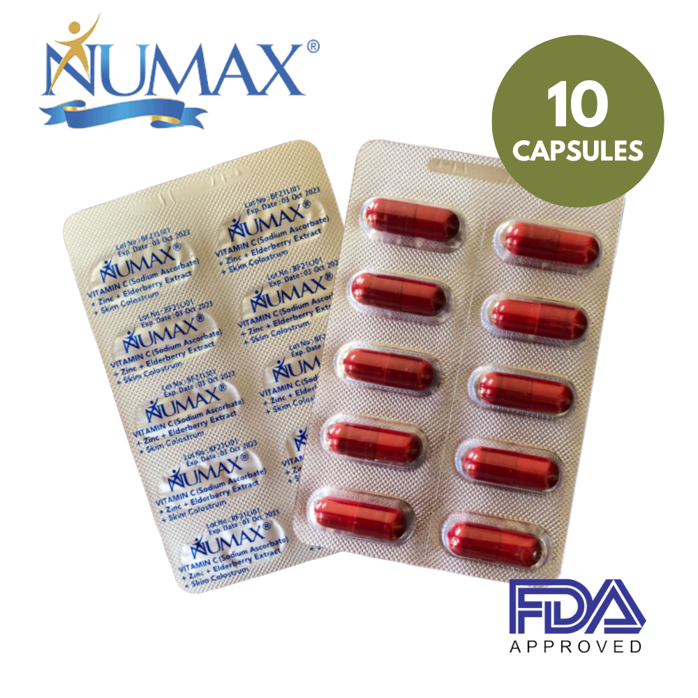 NUMAX Vitamin C WIth Zinc + Elderberry + Skim Colostrum, 500mg, Expiry