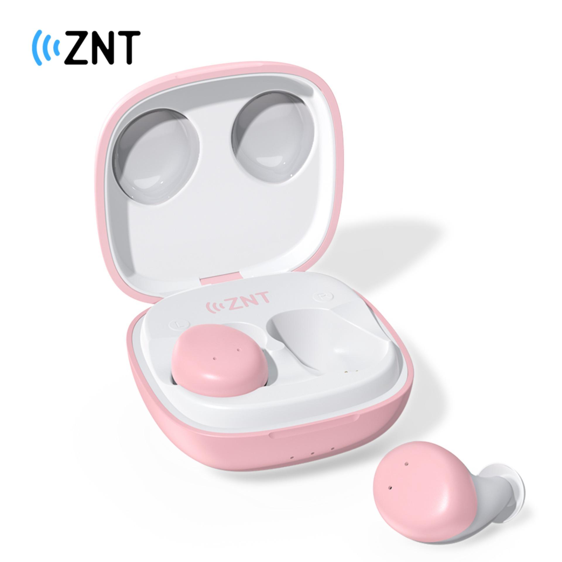 【New】ZNT Macaroon Bluetooth 5.0 True Wireless Earphones Touch Control Bluetooth Earbuds with Built in Mic & Super Hi-Fi Sound Quality-PINK Color