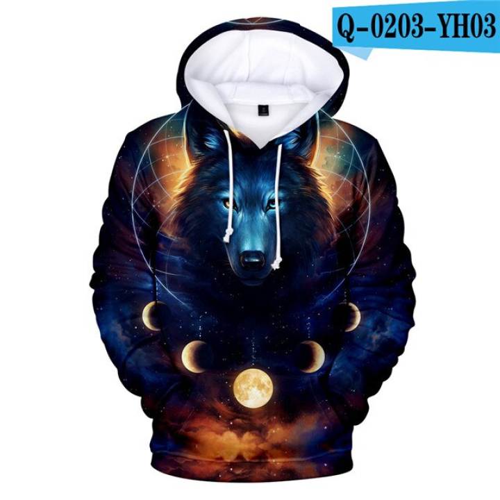 wolf head hoodie