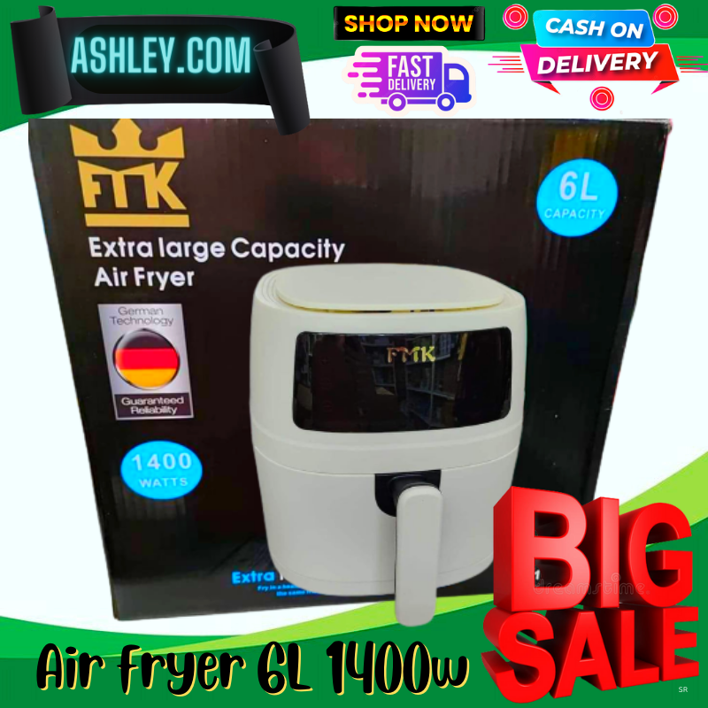 ASH Original Heavy Duty Air fryer 6L 1400w/ Air Fryer 6LMultiFunction