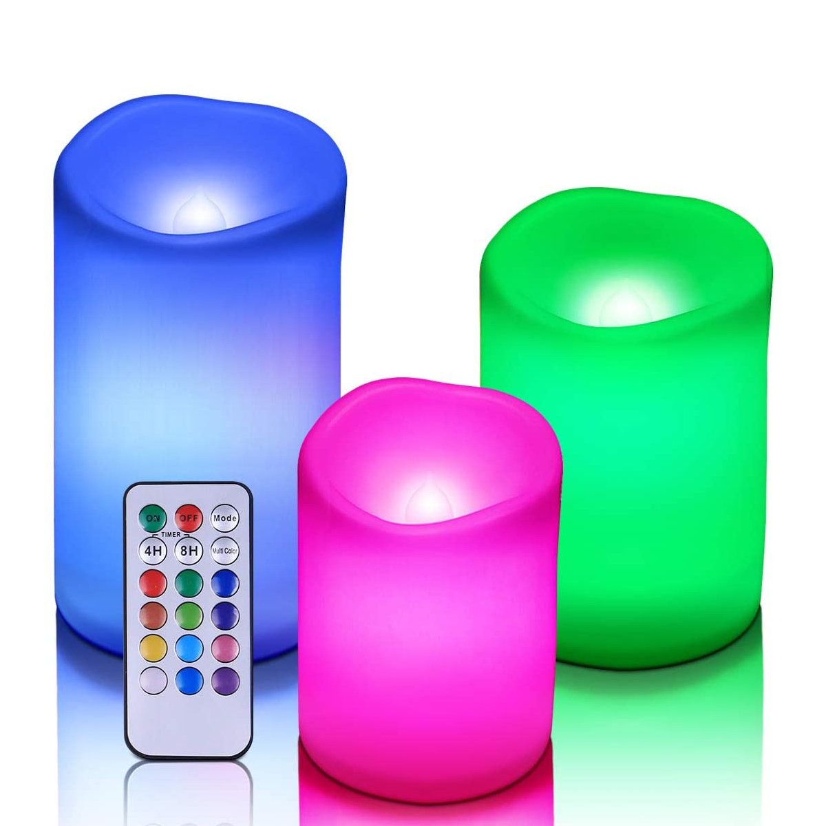 CRONOS Color Changing LED Outdoor Battery Candles with Remote Control