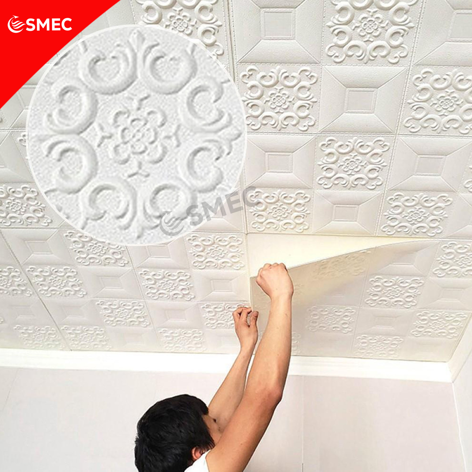 1pc 35x35cm Waterproof 3D Self-adhesive Roof Ceiling Foam Wallpaper |  Lazada PH