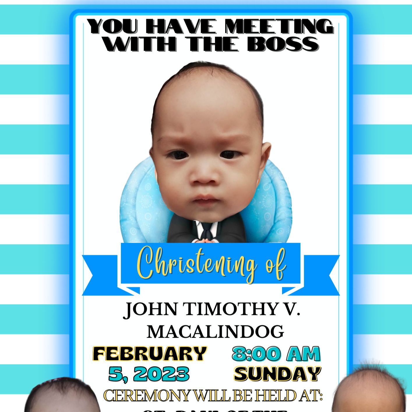 [COD] Baby Boss Theme Christening Baptismal Invitation Card | Lazada PH