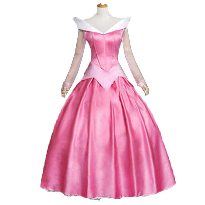 Adult Women Sleeping Beauty Aurora Gown Costume Fairytale Princess