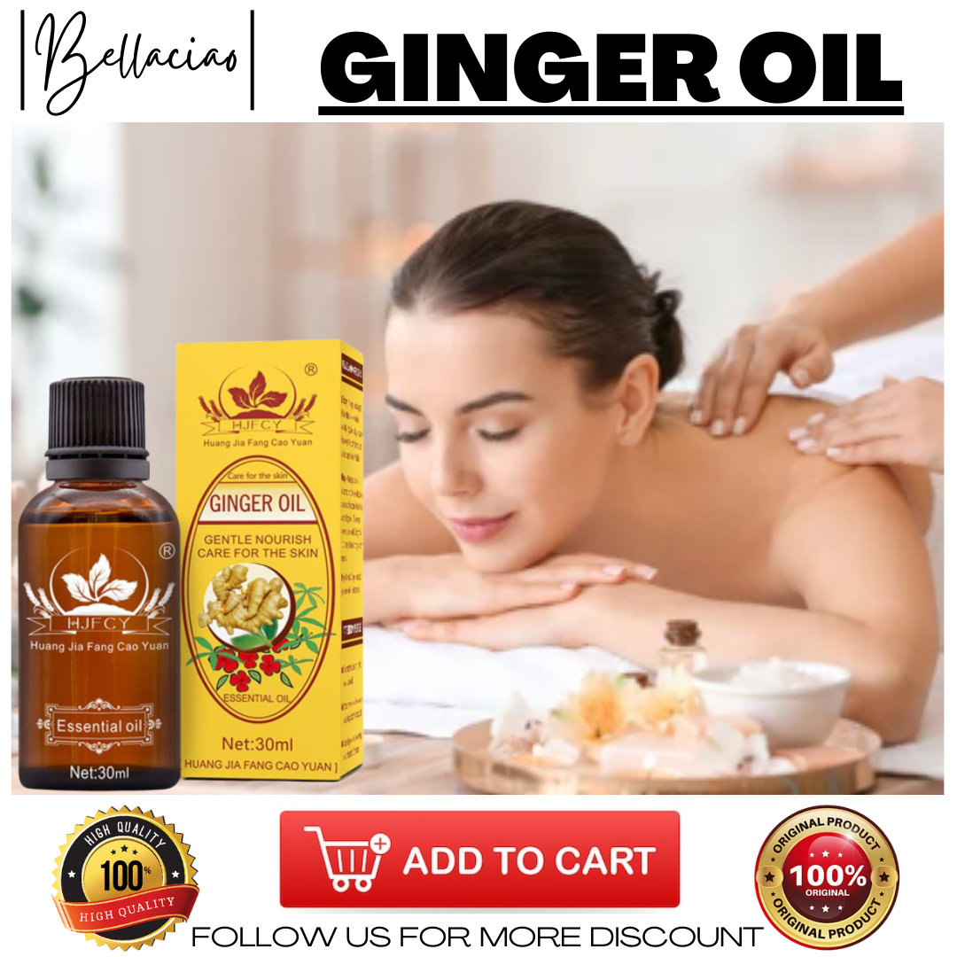 😍 30ML Pure Natural Lymphatic Drainage Ginger Oil SPA Massage Oil