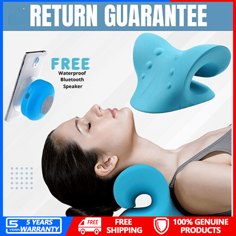 Cervical pillow neck and shoulder relaxer stretcher cervical traction device for pain relief