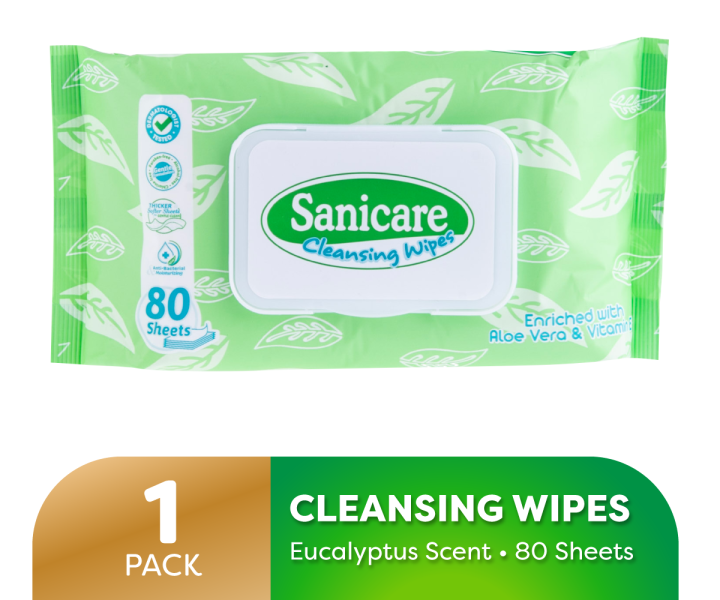 Sanicare Cleansing Wipes 80 Sheets Eucalyptus Scent Lazada PH