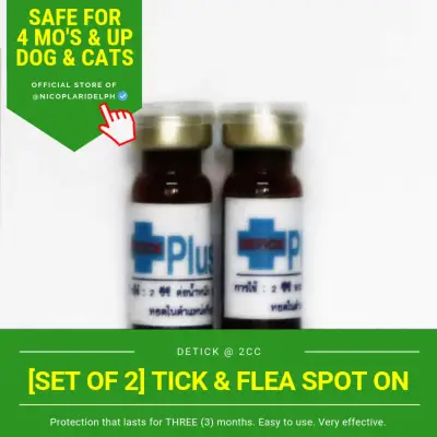 [FREE SHIPPING] [SET OF 2] DeTick PLUS Anti Tick and Flea Spot On Treatment for Dogs and Cats (2cc)