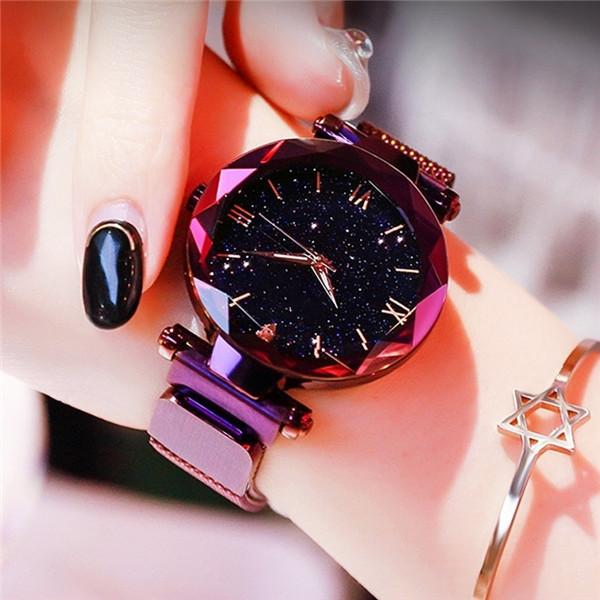 ◈♧ reloj mujer Fashion Starry Sky Women's Watches Magnet Buckle