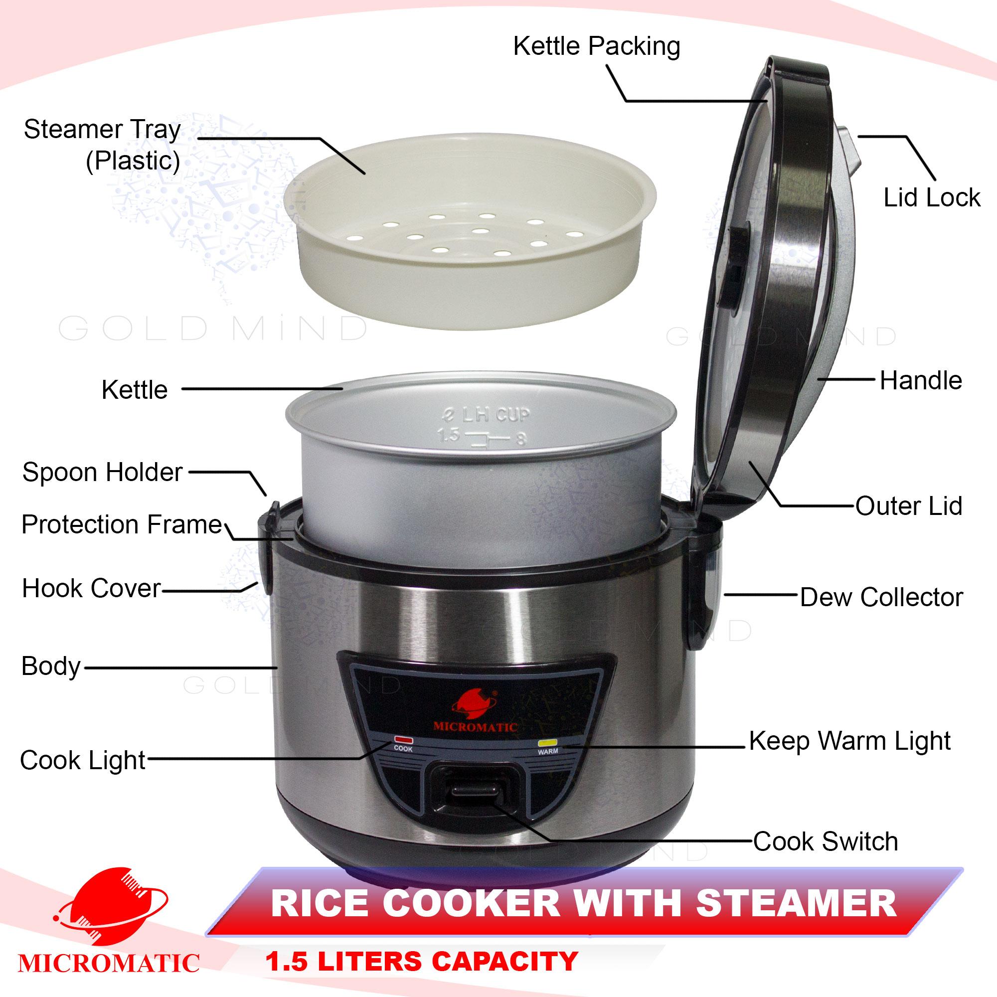 Micromatic Rice Cooker 1.5L with Steamer review and price