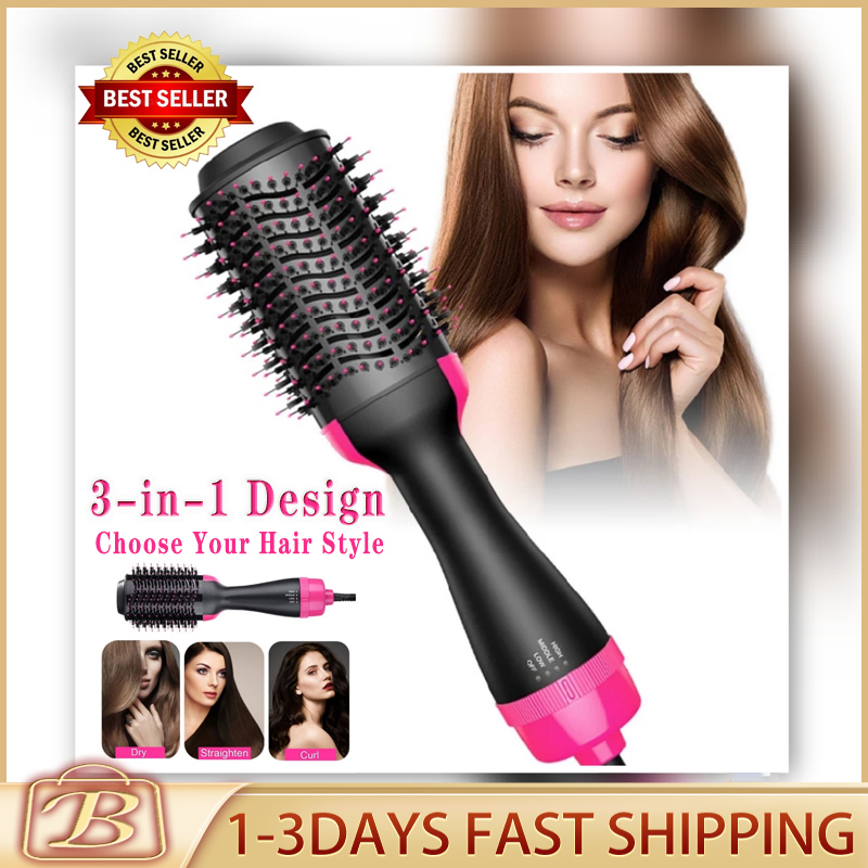 Multifunctional hot air comb, heavy duty, high quality professional  one-step hair dryer and curling iron styler hair dryer hot air brush styling  tool, upgraded version, one-step, suitable for men and women, 3