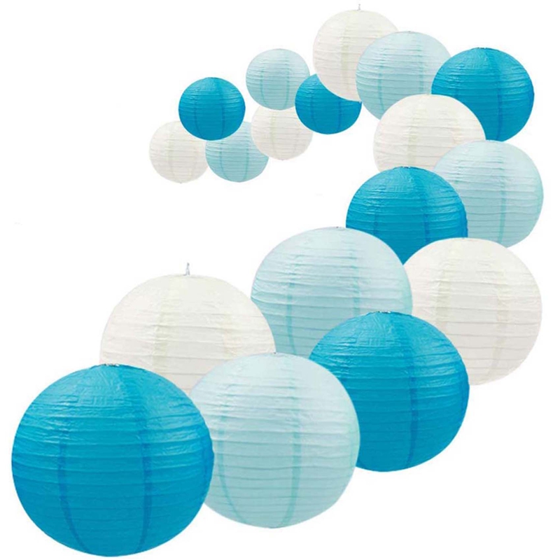 Christmas Hot Air Balloon Paper Lanterns - Set Of 7 Reusable 12-inch Party Decorations