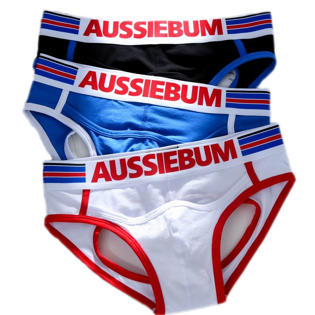 AussieBum Cotton Bumless Jockstraps Bottomless Cotton Briefs With Front  Open Brief